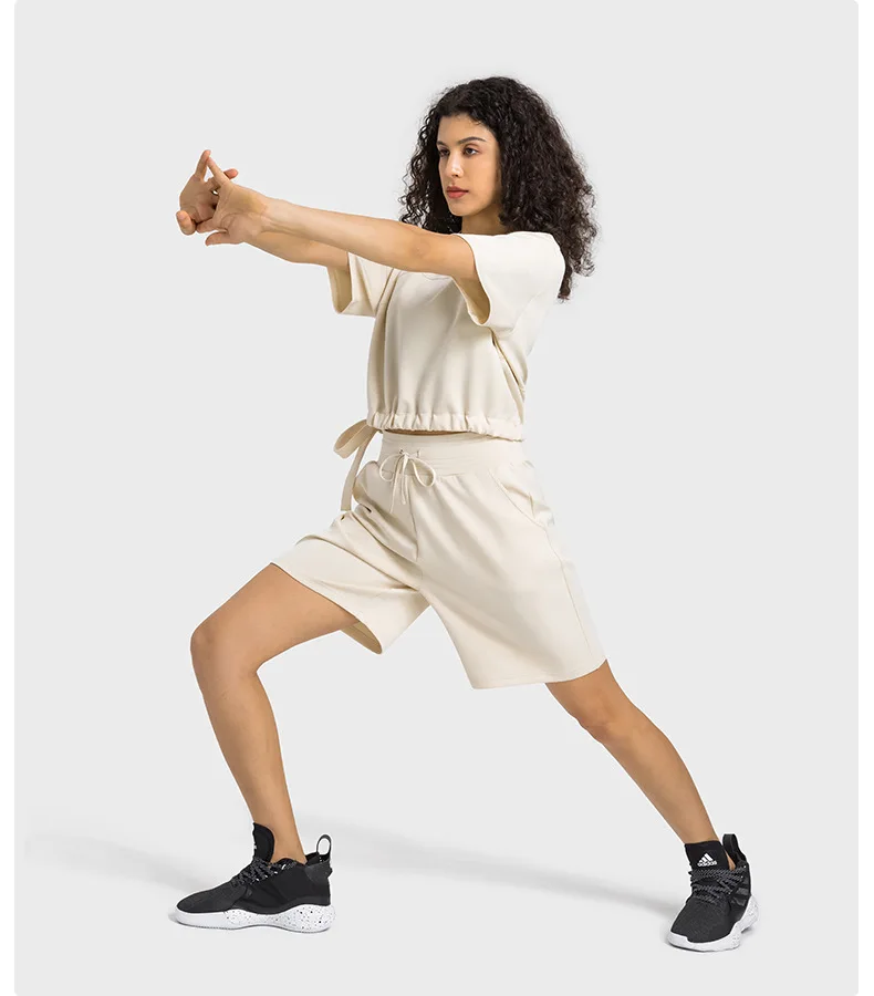 LuluTop Women Gym Sport Shirts Women's Short Sleeve Top Yoga Crop Womens Clothing T-shirts Outdoor Leisure Jogging Sportswear