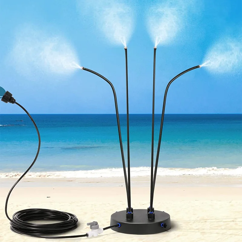 

US/EU Plug Stand-up Misting Cooling System Waterer Outdoor Patio Stand-Up Spray Cooling System Portable Sprayer Garden Tools