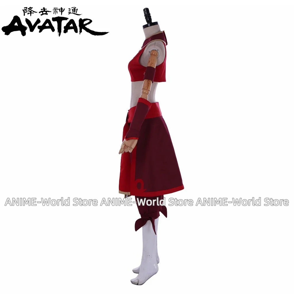 Аватар Косплей Костюм Kyoshi Warrior Suki пожарная нация косплей костюм красное платье