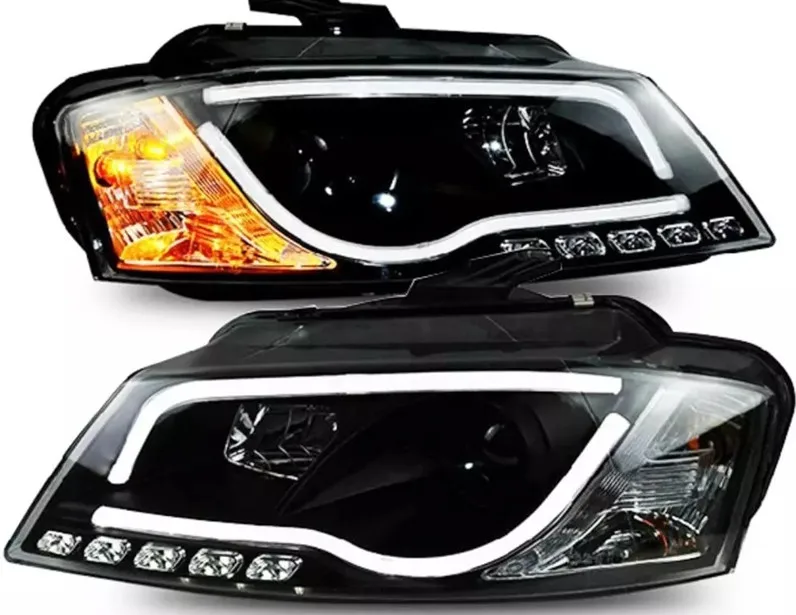Sulinso LED 1 пара светодиодных фар DRL Halo Lightbar Audi A3 8P 8PA 08-12 Черный ESP S3 LHD