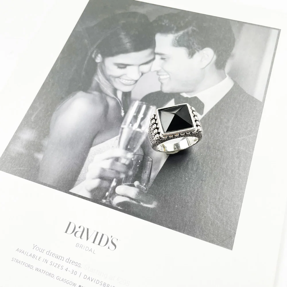 Мужское и женское кольцо из серебра 925 пробы с коричневым тигровым глазом черным