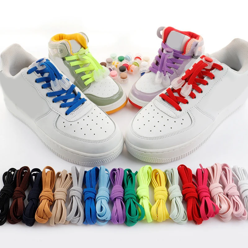 Lazy Bread Lace Buckle Elastic Shoelaces Round Locking No Tie Shoe Laces Kids Adult Quick Lazy Laces Rubber Sneakers Shoelace