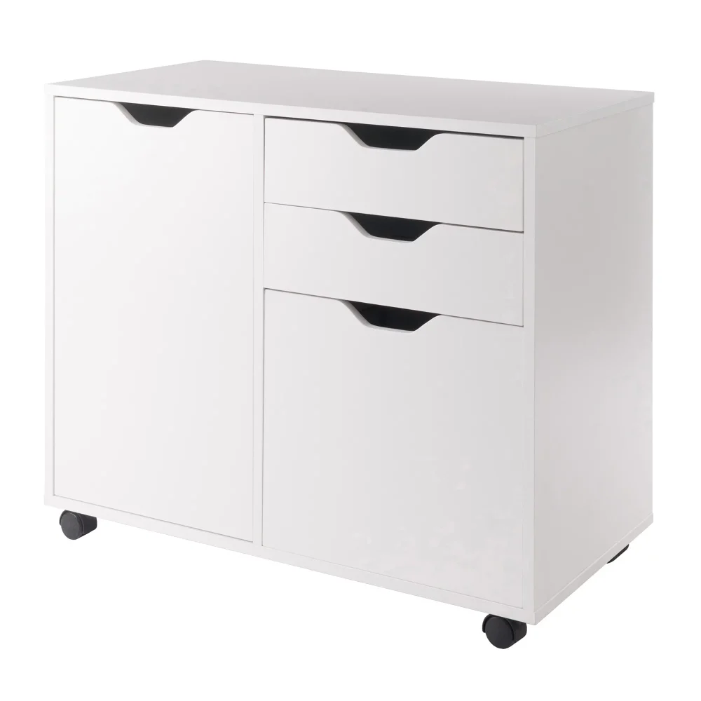 

Winsome Wood Halifax 2-Section Mobile Filing Cabinet, White Finish Furniture Decoration Classical Elegance Nightstands