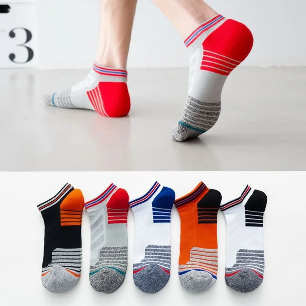 5 Pairs Professional High Quality Casual Men and Women Athletic Socks Foot Terry Thickened Nylon Outdoor Running Sports Socks
