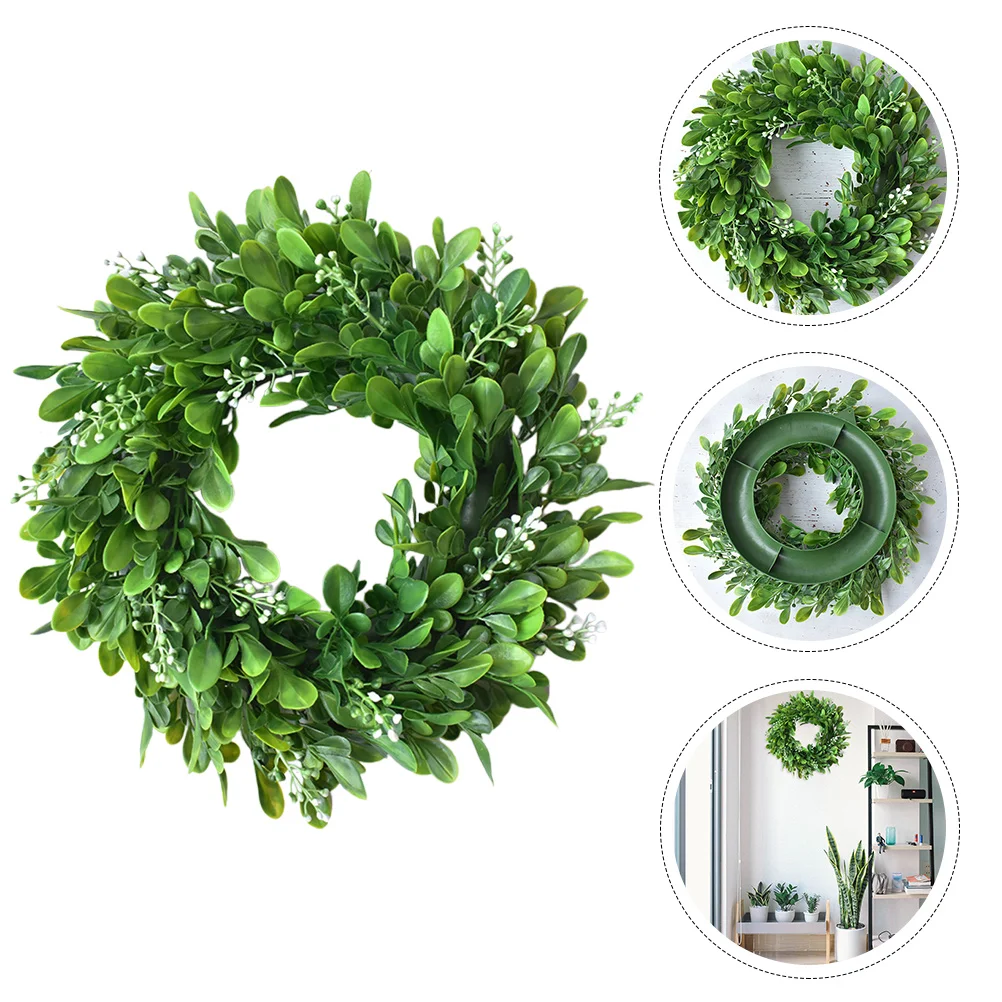 

Plastic Eucalyptus Wreath Eucalyptus Wreath Green Decor Artificial Garland American Style Front Door Eucalyptus Wreath