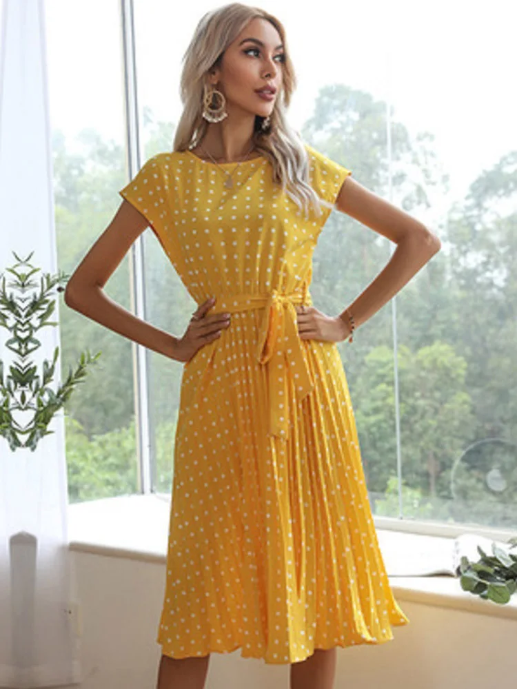 Новинка 2023 женские плиссированные платья без рукавов элегантное зеленое офисное