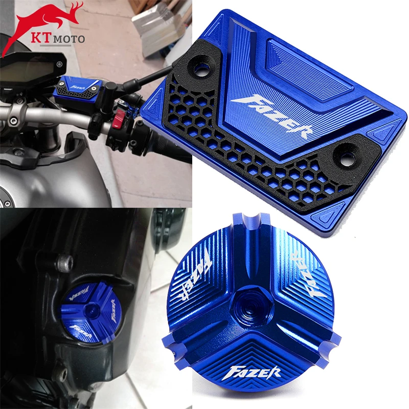 For YAMAHA FZ8 FAZER FZ6 FZ6N FZ6S FZ6R  FZ1 Motorcycle CNC Drain Plug Engine Oil Filler Cap Front Brake Fluid Reservoir Cover