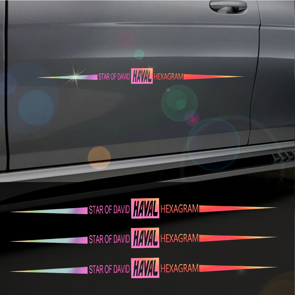 Светоотражающее стекло из ПВХ для автомобиля, боковой корпус, красочные лазерные наклейки с логотипом, аксессуары для Haval DARGO 2021X-DOG DHT XY Jolion x-DOG