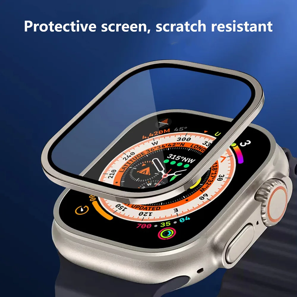 Temperd Glass For Apple Watch Ultra 49mm Aluminum Alloy Screen Scratch-proof Protective Cover for iWatch Series 49mm Accessories