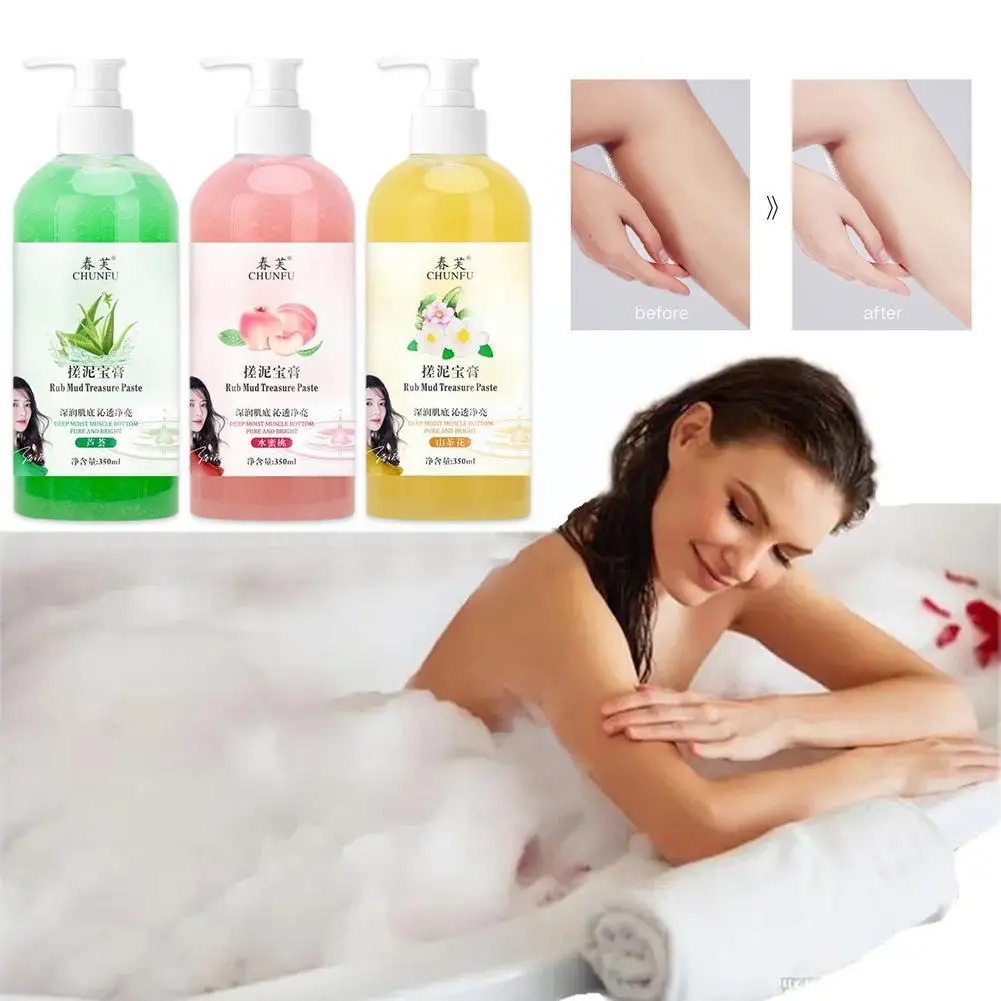 

Fruit Scrub Rub Mud Bath Shower Gel Exfoliating Whitening Skin Moisturizing Skin Foam Bath Body Deep Lightening Clean Chick G4P6