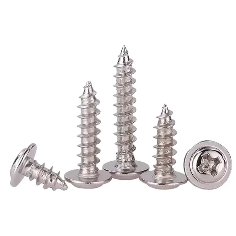 PWA никелированный крестообразный винт с круглой головкой и вставками для