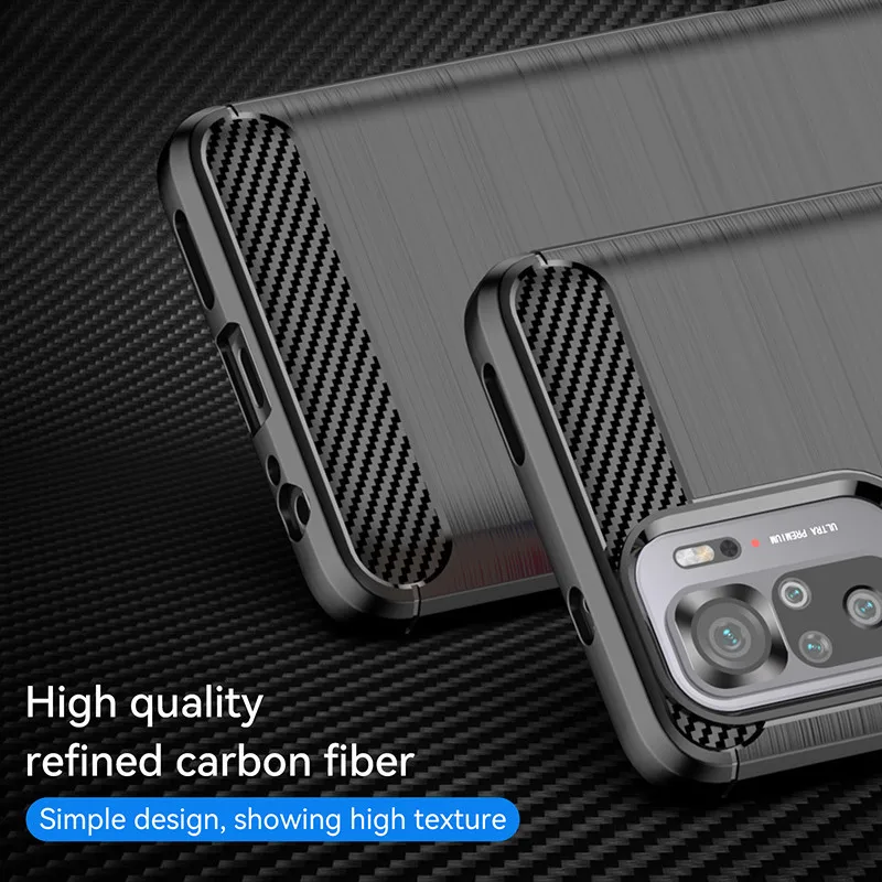 For POCO M5s Case For Xiaomi POCO M5s Cover 6.43 Inch inch Carbon Fiber Shockproof Silicone Bumper For Xiaomi POCO M5s Global