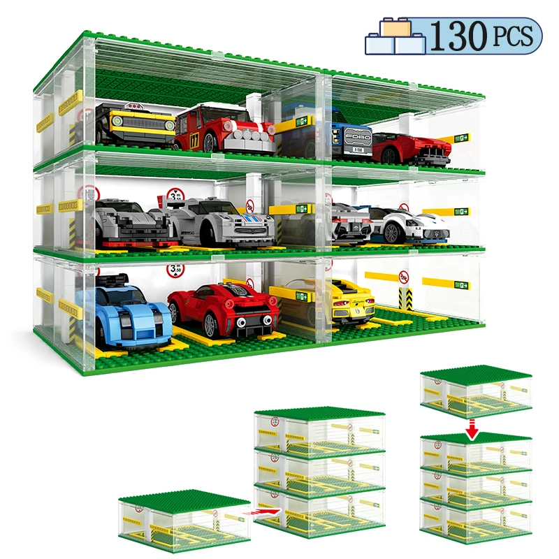 

City Garage Base Plate Model Building Blocks DIY Technical Racing Car Baseplate Box Construction Blocks Educate Toy For Children