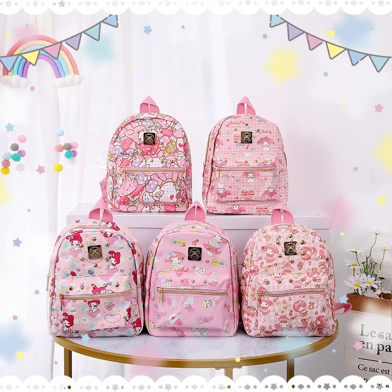 

Kawaii Sanrio Hello Kitty Kuromi Cinnamoroll My Melody Backpack School Bag Rivet Fashion Outdoor Travel Student Birthday Gift