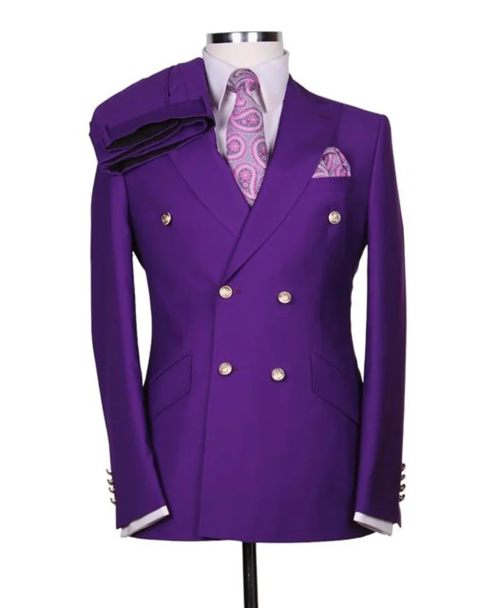 Męski garnitur dla pana młodego na zamówienie Zestaw sukni ślubnych Dwurzędowy męski 2-częściowy marynarka imprezę Spodnie Slim Fit