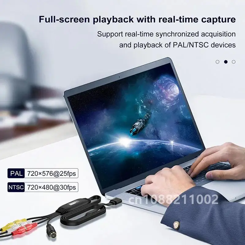 USB-видеозахват VHS в цифровой преобразователь USB 2.0 карта видео-аудиозахвата для ТВ