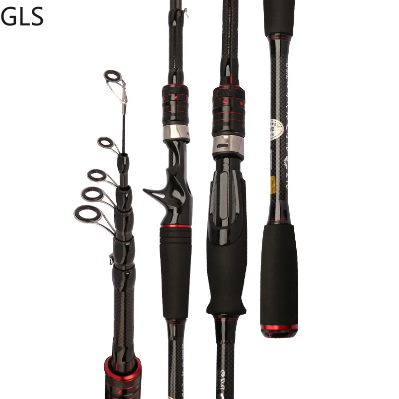 

High Quality 1.65M 1.8M 2.1M 2.4M 2.7M 3.0M 3.6M Carbon Retractable Lure Rod Saltwater Spinning Fishing Rod