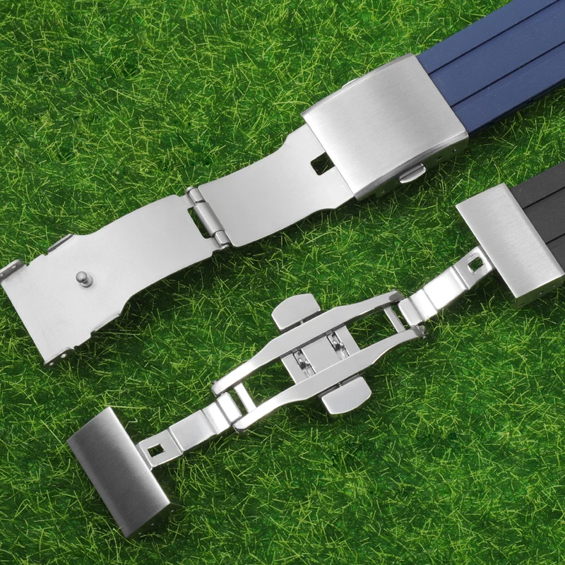 Arc Mouth Rubber Watch Band For Citizen Air Eagle / Mido Helmsman M005 Sao Orange Men's Black Blue Watch Strap 23mm 22mm