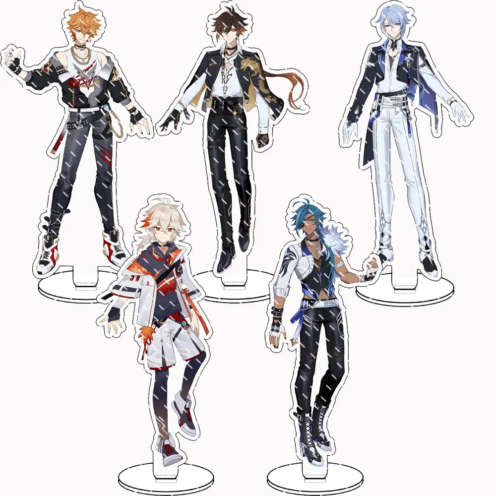 

Anime Game Genshin Impact Band Acrylic Figure Stand Tartaglia Kaedehara Kazuha Kaeya Zhongli Kamisato Ayato Cute Keychain Gifts