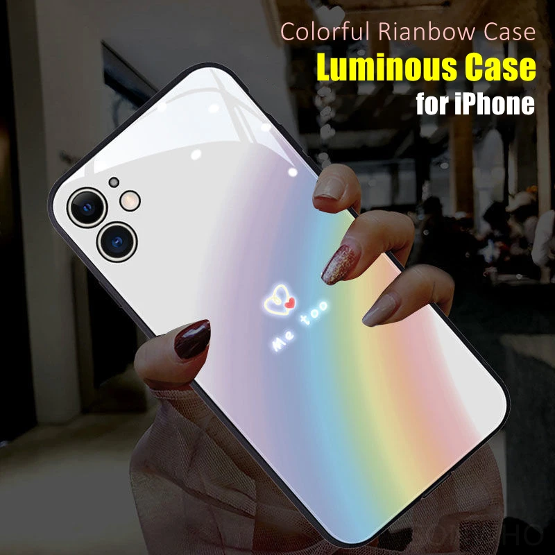 

Colorful Rainbow Luminous Glowing Phone Case for Xiaomi 11 12 13 Pro 12S Ultra Redmi K40 K50 K40S Pro Plus Glowing Accessories