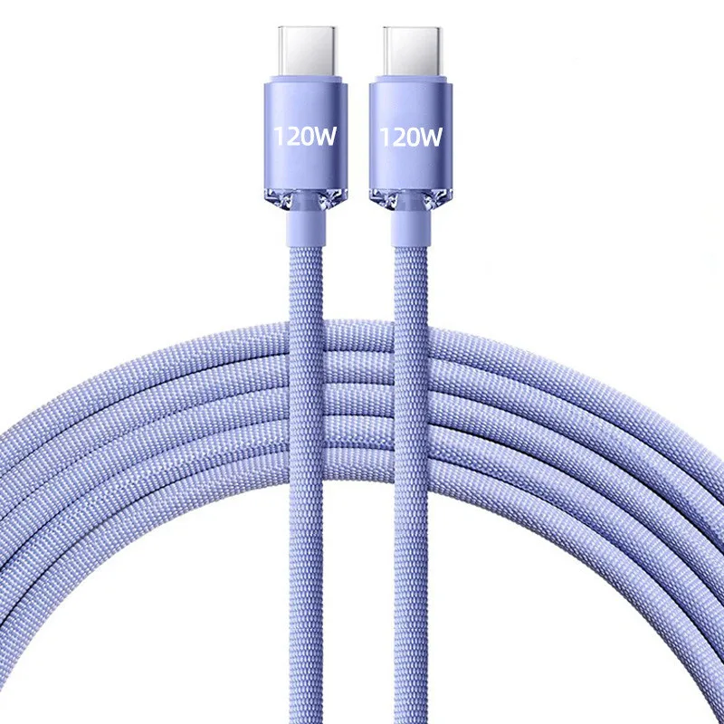 Кабель Для Быстрой Зарядки USB C Для iPhone 15 Samsung S20 Xiaomi Huawei — PD 120 Вт