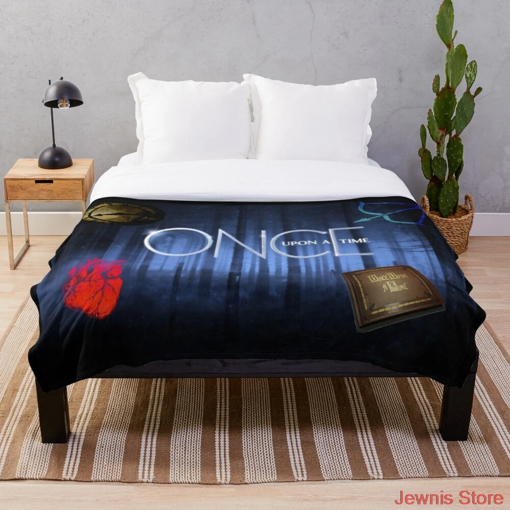 

Флисовое одеяло ONCE UPON A TIME с художественным принтом, для взрослых и детей, теплое одеяло для кровати, одеяло для новорожденных, детские подар...