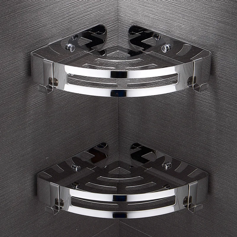 

Stainless Steel Bathroom Rack Wall-mounted Triangular Wall Toilet Toilet Storage Free Punch Toilet Bathroom Accessories