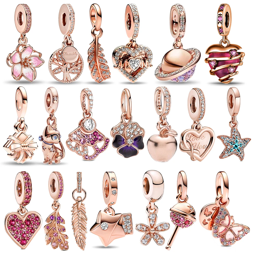 Стерлингового Серебра 925 розовое золото полноцветный кулон с животными морской