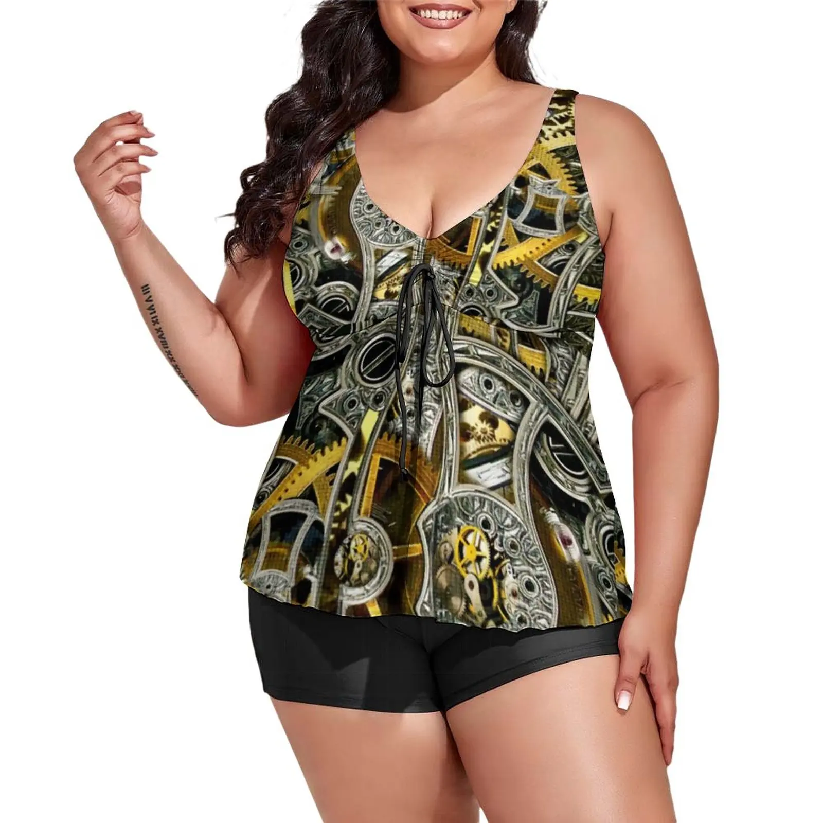 Modern Steampunk Swimsuit Clockworks Bohemian 2 Pieces Tankini Swimwear  Funny Bathing Suits Large Size Graphic Surfing Beachwear - купить по  выгодной цене | AliExpress
