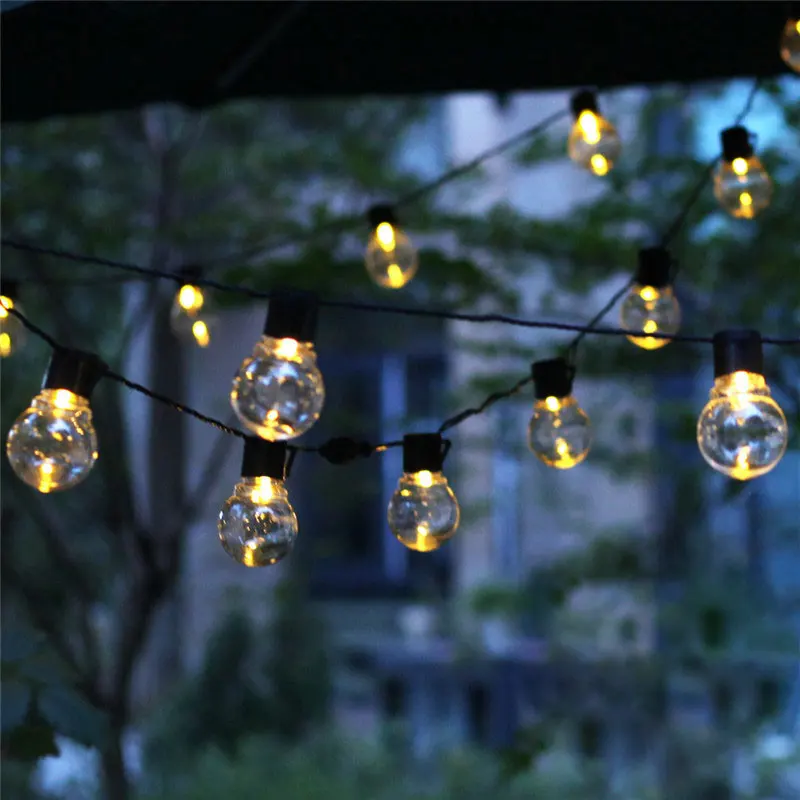 LED EU/US Solar String Lights Christmas Decoration Light Bulb Waterproof Patio Lamp Holiday Street Garland Outdoor Garden Decor | Освещение