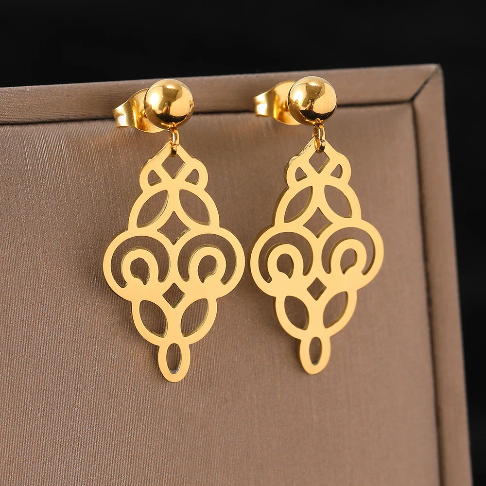 Женские серьги-подвески из нержавеющей стали