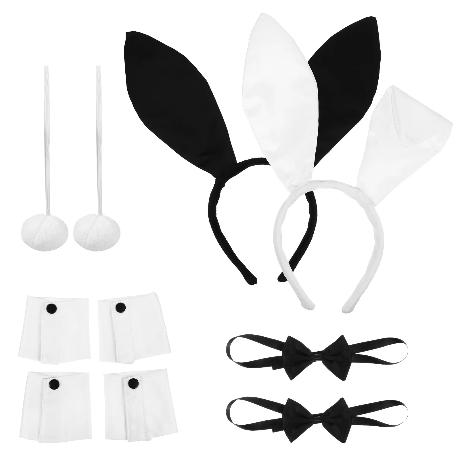 

Animal Party Costume Rabbit Ears Headwear Set Adult Costumes Outfits Black Outfit Kit