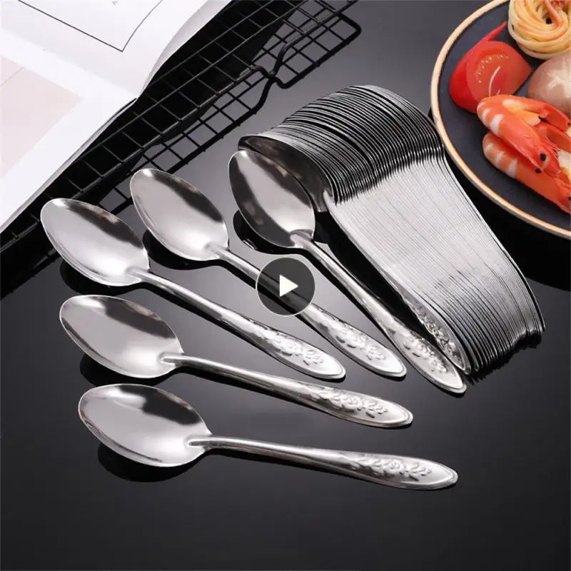 

Not Prone To Aging Soup Spoon Smooth Edges Without Damaging The Mouth Stainless Steel Spoon Body Forging Spoon Durable Tableware