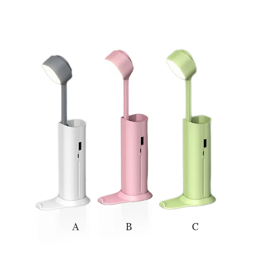 

Retractable LED Desk Lamp Reading Flashlight Cute Table Light Mobile Power Phone Holder Study Eye Protection White