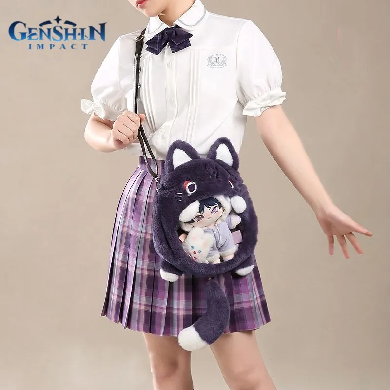 

Игра Genshin ударные плюшевые игрушки для путешествий/тартаглия/zhongli Plushie Bag Косплей Tas Универсальный Bermain Peran P