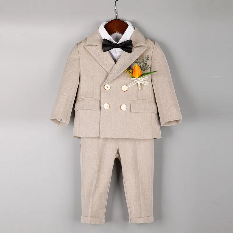 

Kids Boy Gentleman Clothing Set Flower Boys Wedding Suit Kids Party Blazer Suit Children's Day Pinao Performance Costume LC721