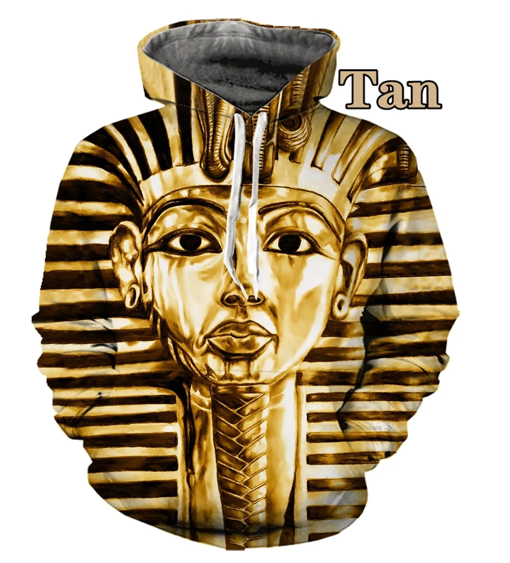 2023 Fashion 3D hoodies Big Face King Tut Egypt Egyptian Pharaoh Pyramid Print hoodies Men Women Tops Harajuku