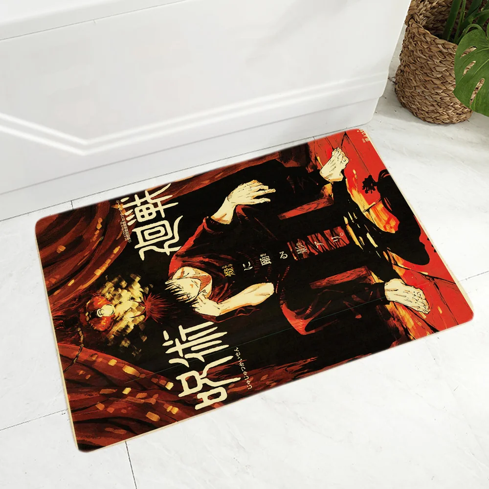 

Mat Bathroom Entrance Carpet Anti Slip Washable 3D Rug Women Slipper Jujutsu Kaisen Anime Mat bedside Lounge Rug Prayer Rug