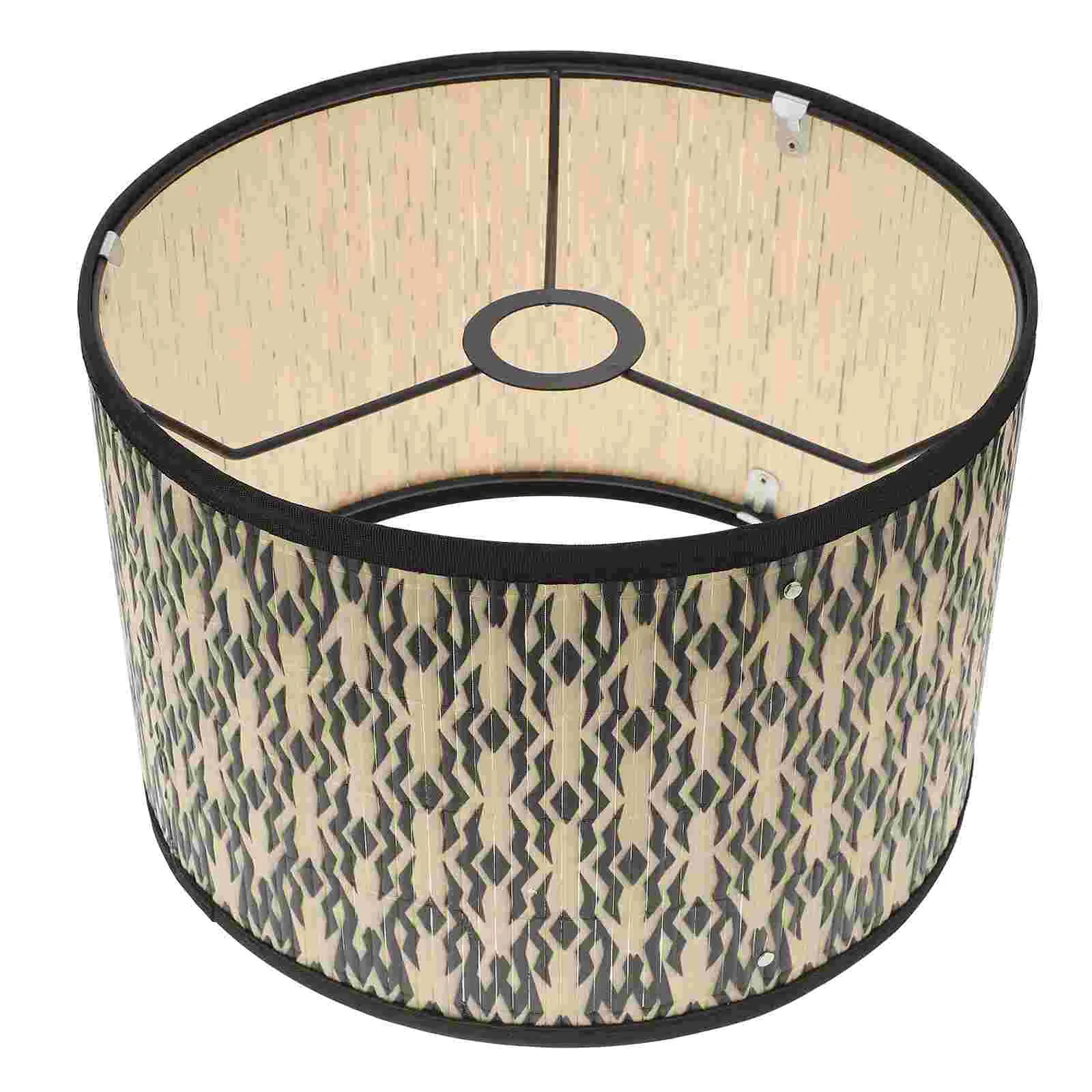 

Lamp Shade Drum Light Cover Shades Lampshade Ceiling Bamboo Replacement Vintage Chandelier Table Pendant Floor Shell Corner Part