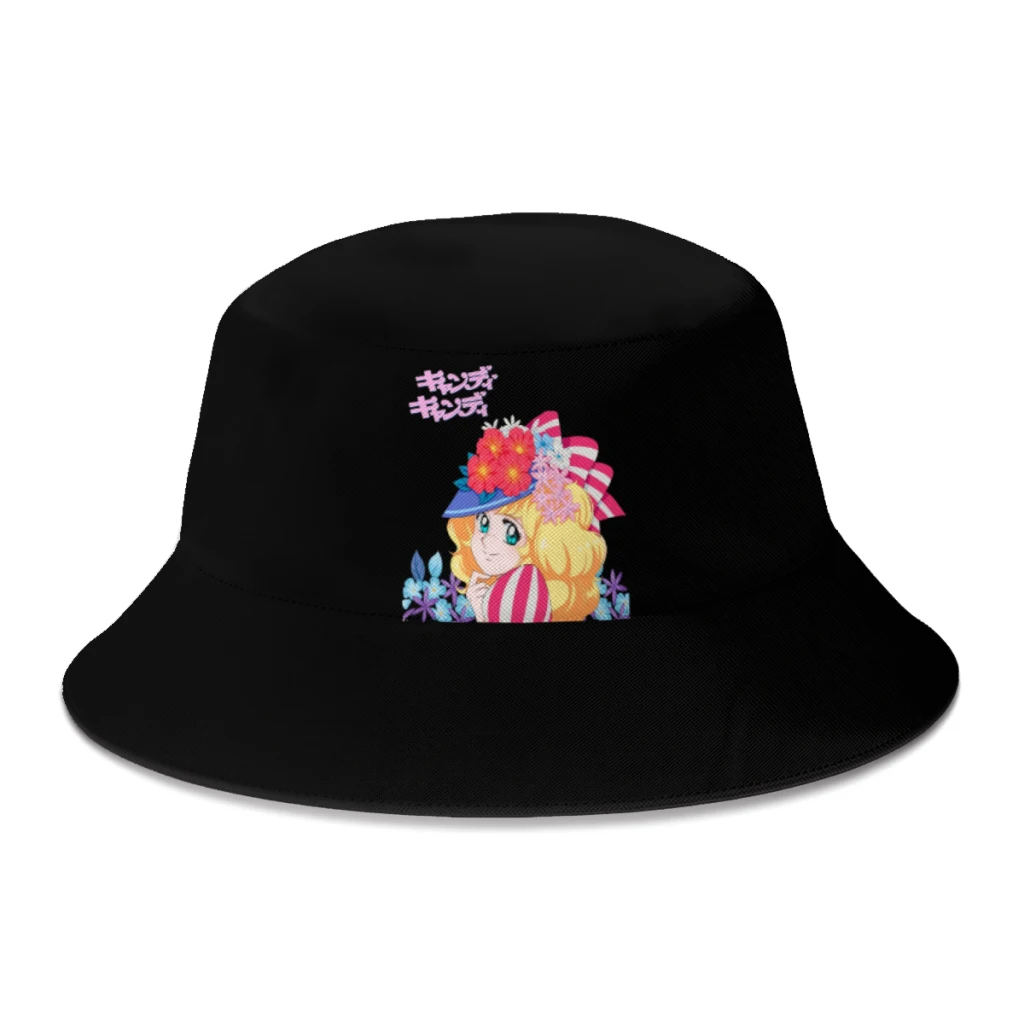 

Summer Cute Candy Candy Bucket Hat for Boy Girl Streetwear Anime Fisherman Hat Hiking Panama Hat