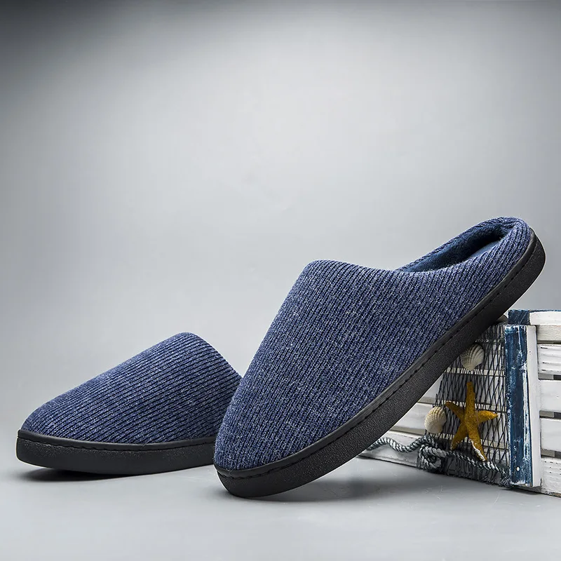 

Casual Trend Men Cotton Slippers Warm Fashion Non-slip Cotton Slippers Male Household Men And Women Couple Soft-soled Shoes