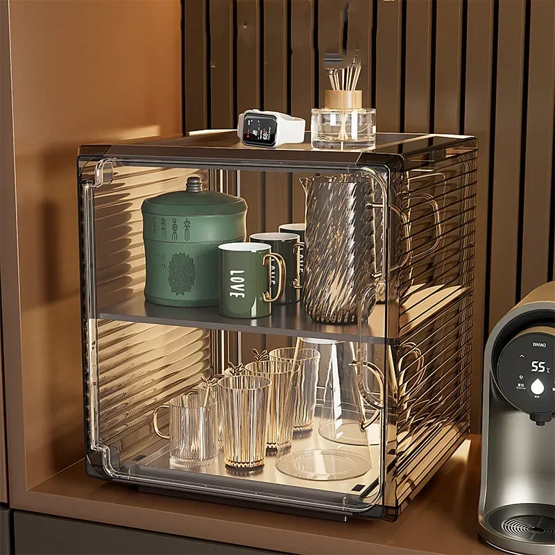 Пылезащитный стеллаж для хранения чашек легкий роскошный высокий внешний вид
