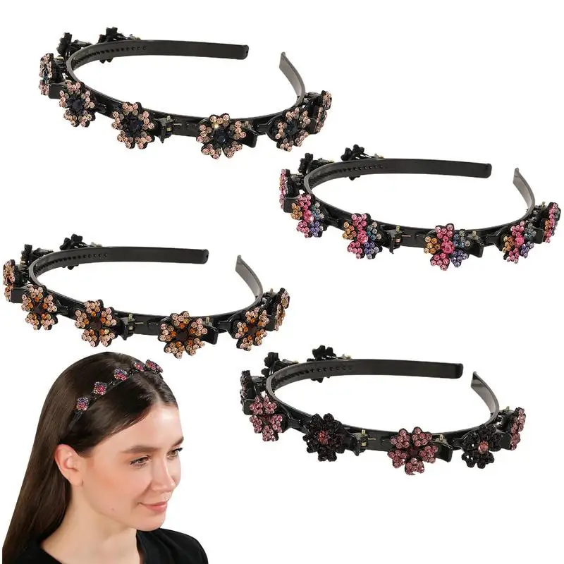 

Sparkling Headbands Non-Slip Rhinestone Headband Women 4 Colors Hair Accessories For Women Beaded Headband Rhinestone