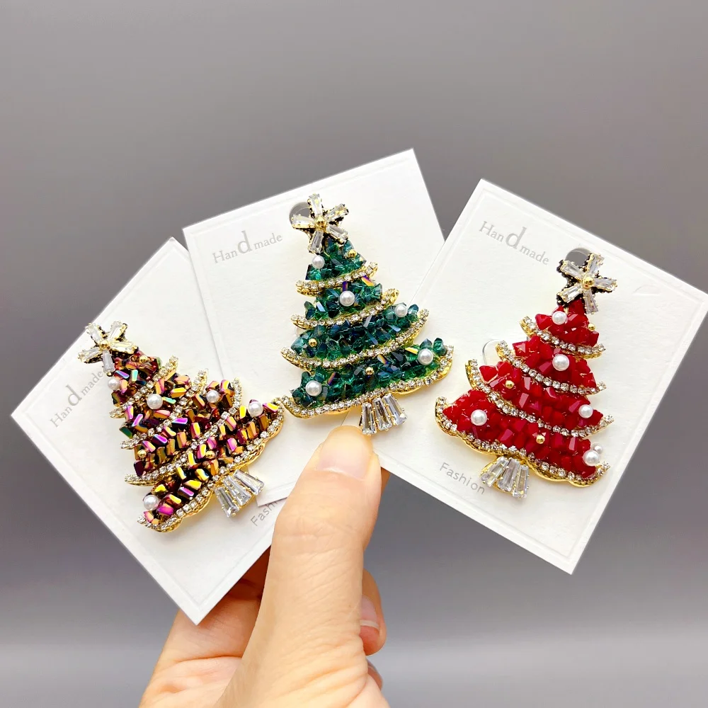 Роскошные хрустальные броши в виде рождественской елки булавки для женщин
