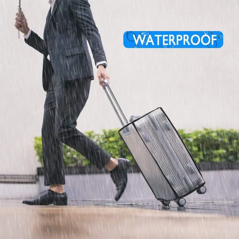 2pcs 28inch Clear PVC Waterproof Suitcase Cover for Travel Luggage