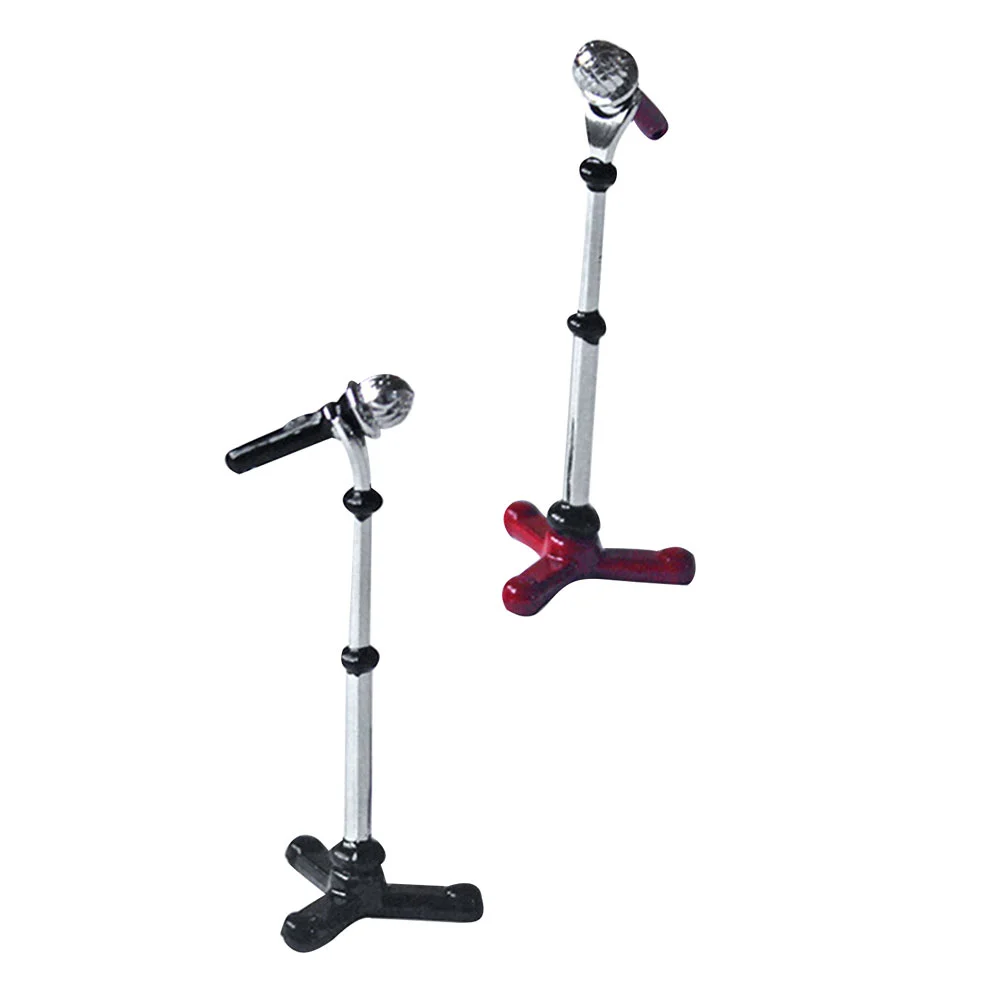 

Simulated Microphone Children Plaything Mini House Accessories Pretend Metal Ornament Baby Dolls
