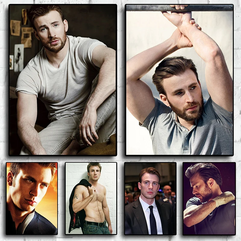 

Famous American Actor Movie Star Chris Evans Picture For Room Living Sofa Wall Art Home Decor Quality Canvas Painting Poster