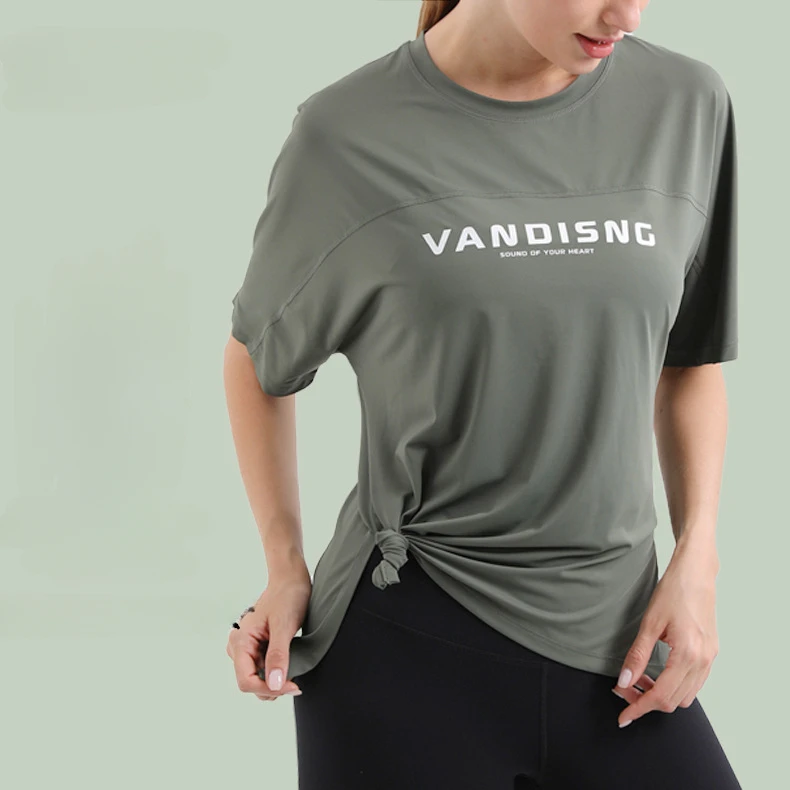 

Облегающая футболка для йоги, тренировочные Топы с коротким рукавом для бега, спортивная одежда для фитнеса, эластичная быстросохнущая Спортивная одежда для девочек, спортивная одежда для тренажерного зала