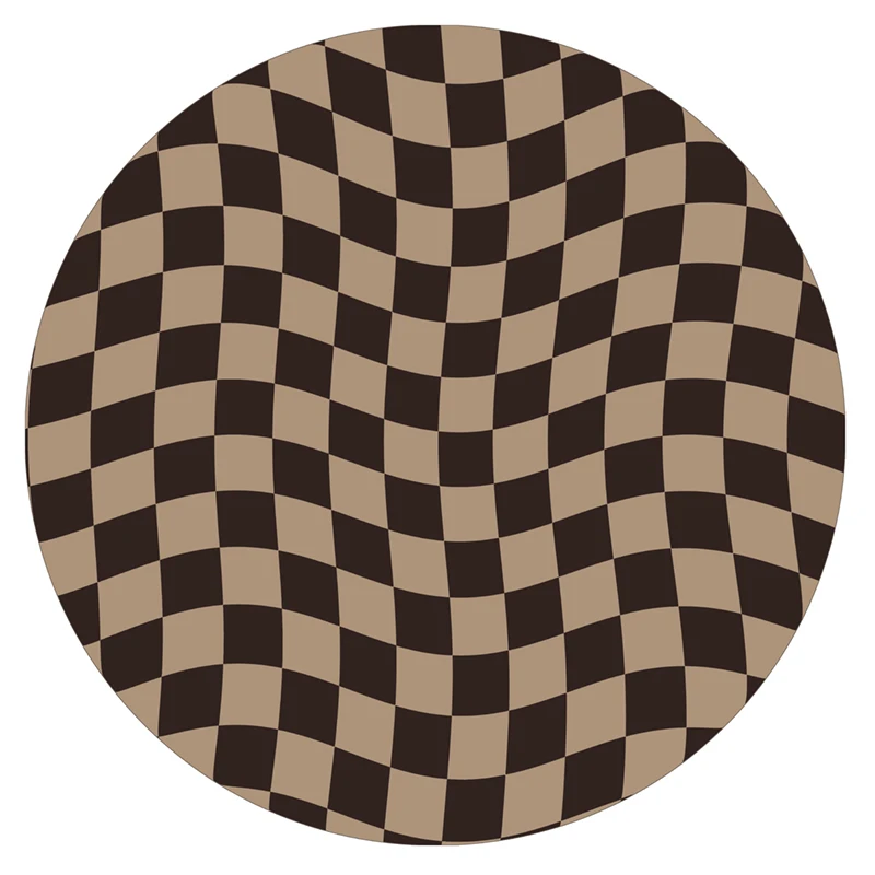 Irregular Checkerboard Bedroom Rug Round Simple Design Solid Color IG Fashion Living Room Carpet Polyester Cute Decoration Home images - 6