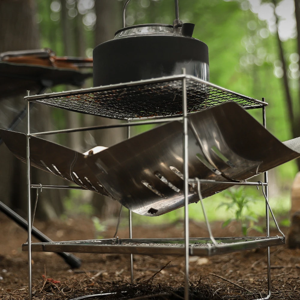 Кемпинговый гриль-барбекю портативный кемпинговый пожарный гриль складная